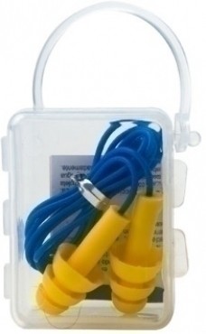 protector auditivo tipo tapon campana, en silicona, tres membranas. Estuche